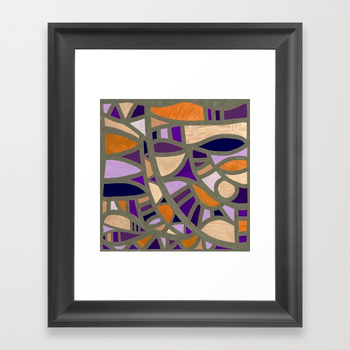 Gaudy Gaudi orange & purple Framed Art Print