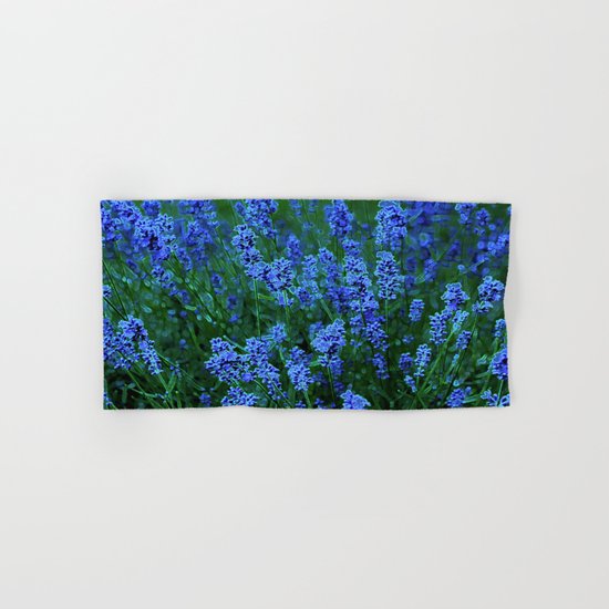 Glowing Blue Floral Hand & Bath Towel