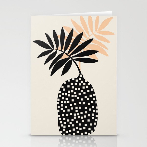 Still Life with Vase and Tropical Leaves Stationery Cards