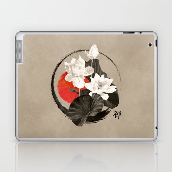 White Lotus Enso Zen Circle  Laptop & iPad Skin