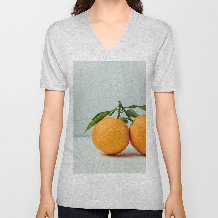 Fresh Oranges V Neck T Shirt