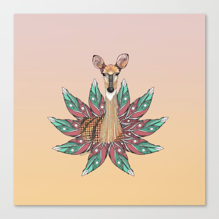 Deer Totem Canvas Print