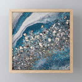 Slate Blue Geode Framed Mini Art Print