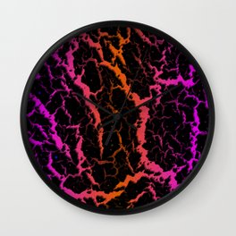 Cracked Space Lava - Pink/Orange Wall Clock