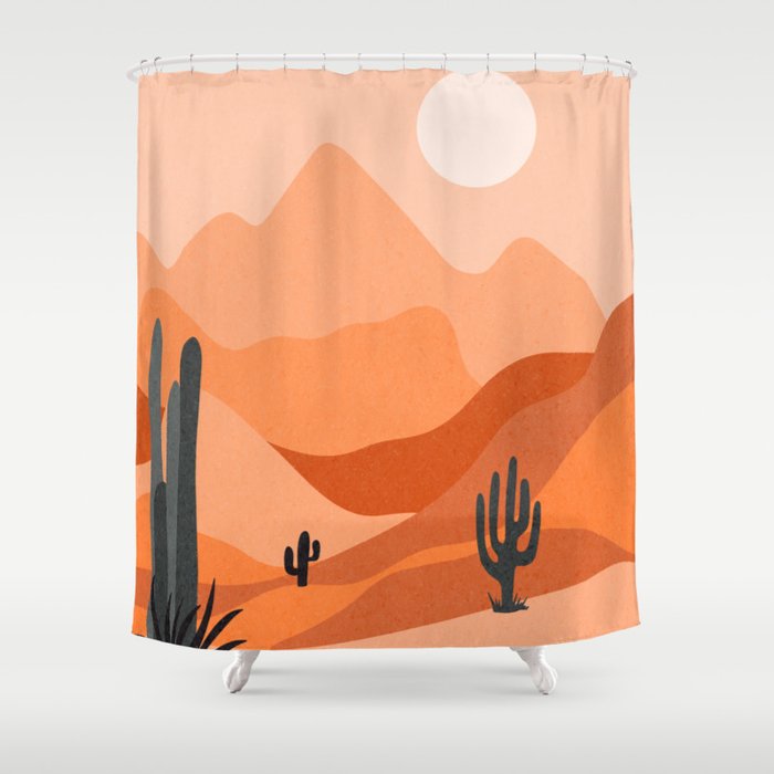 Cactus Desert Landscape Shower Curtain