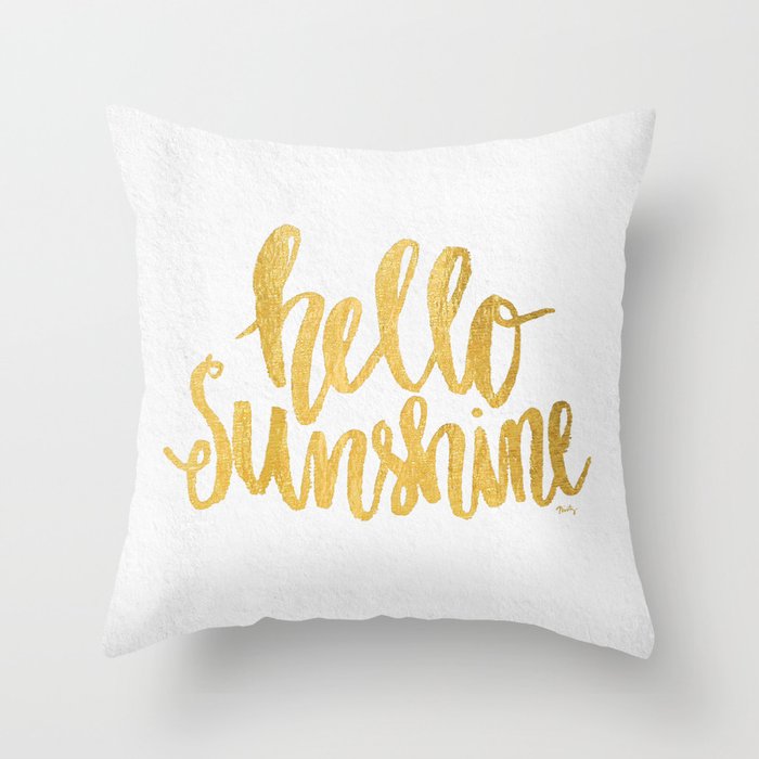 Hello Sunshine by Misty Diller Throw Pillow