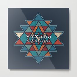 Sri Yantra - Sacred Geometry Star Metal Print | Laws, Geometry, Inspirational, Chakra, Sriyantra, Star, Geometric, Zen, Spirituality, Nature 
