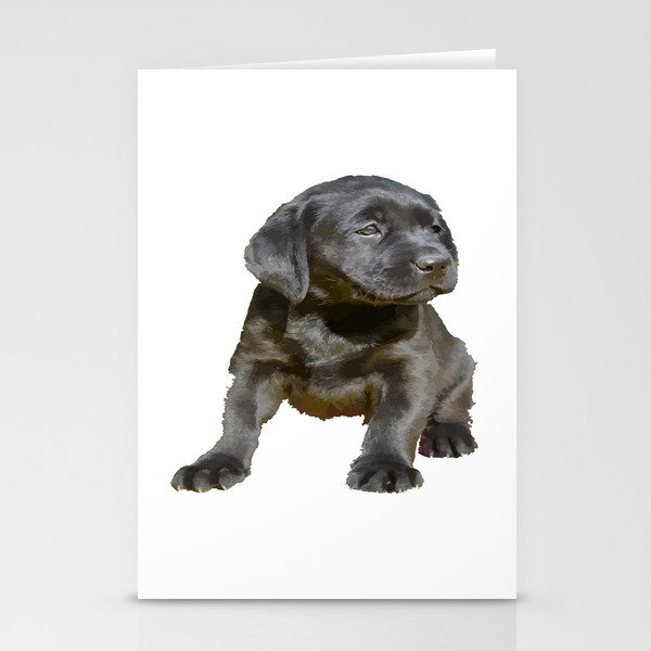Adorable and Cute Black Labrador Puppy Vector Stationery Cards
