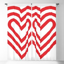 3 layers of red heart-shaped lines Blackout Curtain