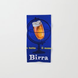 Dark Blue Italian Draft Beer Vintage Advertising Poster for kitchen, dinning room & living room   Hand & Bath Towel