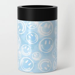 Blue Tie-Dye Smileys Can Cooler
