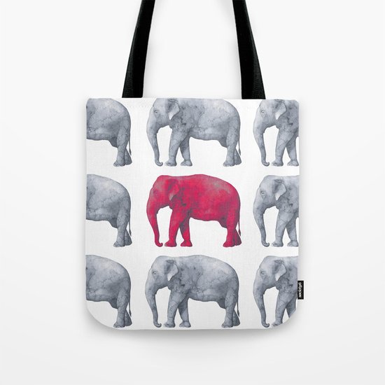Elephants Red Tote Bag