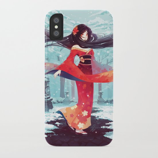 A walk in the asian winter iPhone Case
