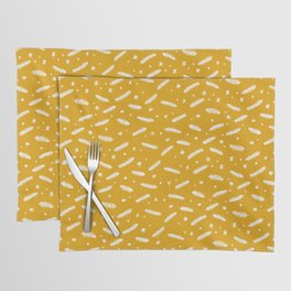 Christmas branches and stars - yellow and white Placemat