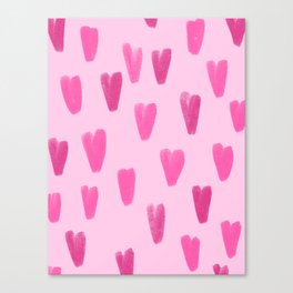 Pink Be My Valentine Hearts  Canvas Print
