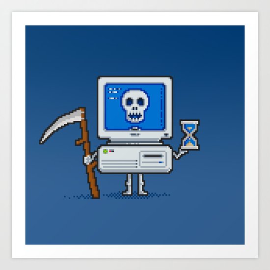 Blue Screen of Death Art Print