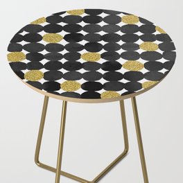 Dots pattern - black and gold Side Table