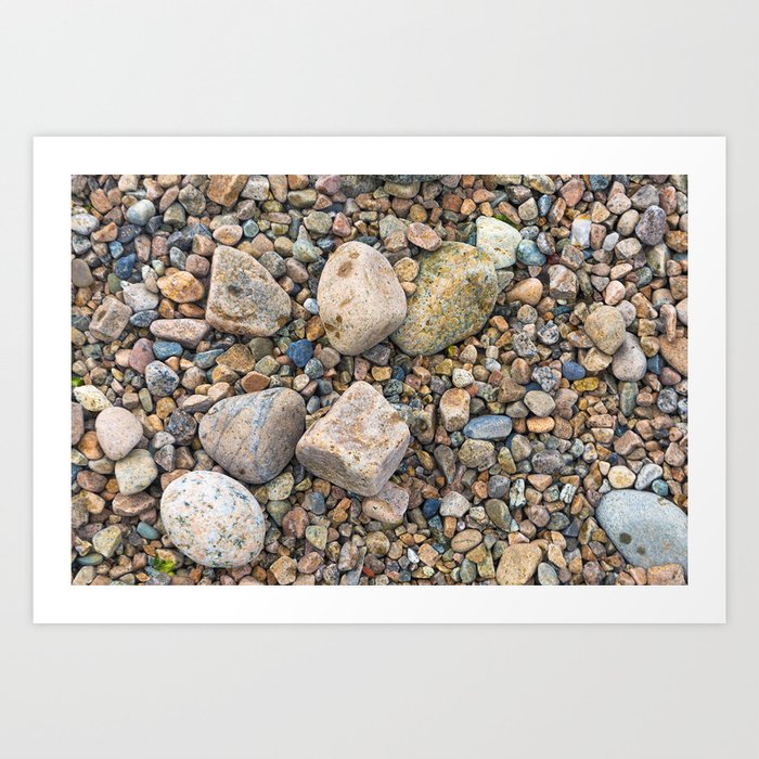 Crab Beach Pebbles Art Print