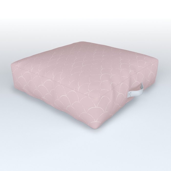 Luxury Rose Gold Pink Fine Mermaid Scales Rose & Gold Outdoor Floor Cushion