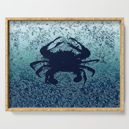 Blue Crab Metallic Serving Tray