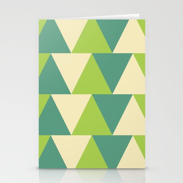 Moccasin, cadet blue, yellow green triangles Stationery Cards