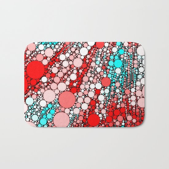 Bubble shower,red,aqua Bath Mat