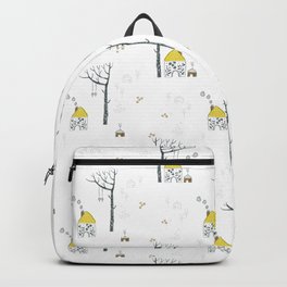 Home is my happy place: whimsical scandinavian style illustration Backpack