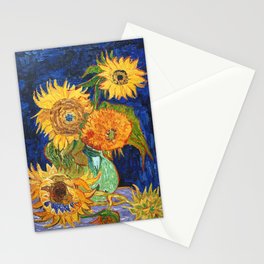 Van Gogh, Five Sunflowers 1888 Artwork Reproduction, Posters, Tshirts, Prints, Bags, Men, Women, Kid Stationery Card