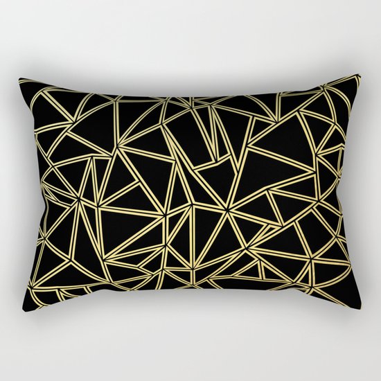 Abstract Blocks Gold Rectangular Pillow