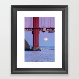 Two Bridges and the Moon Framed Art Print
