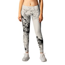 Buenos Aires, Argentica. Black and White City Map - Aesthetic Leggings