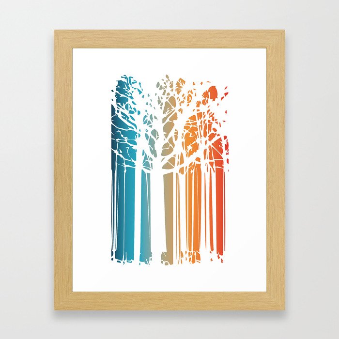 Magic colored trees Framed Art Print