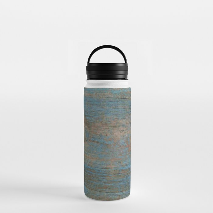 old blue wooden board Water Bottle