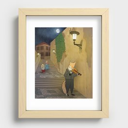 Romantic Stroll in the Moonlight, Prague Recessed Framed Print
