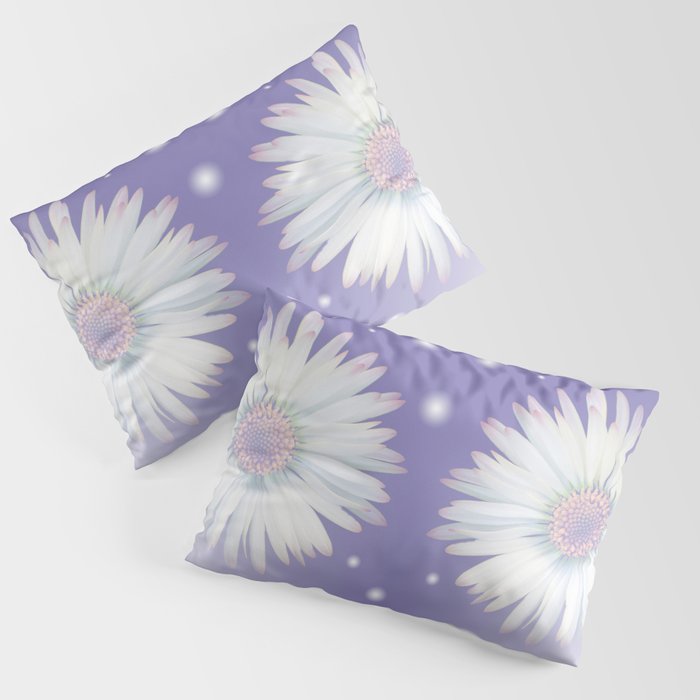 Romantic daisy on lavender Pillow Sham