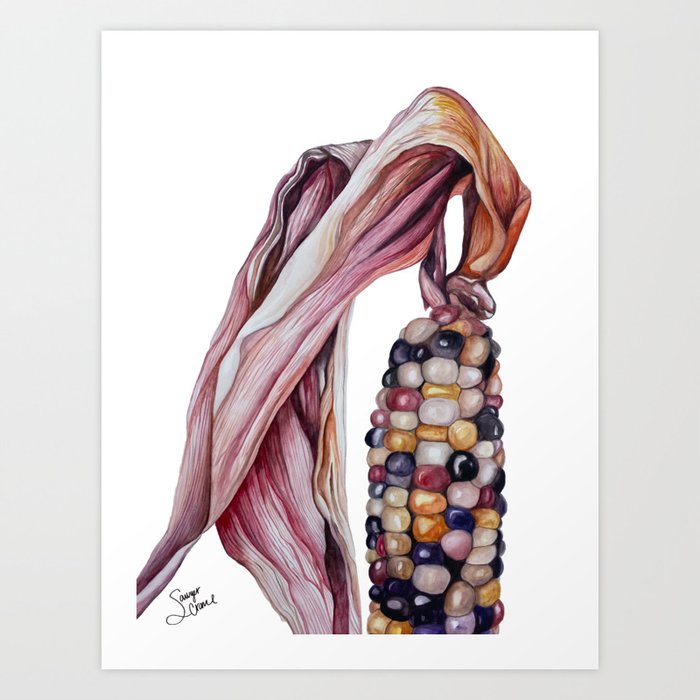 Rainbow Corn Art Print