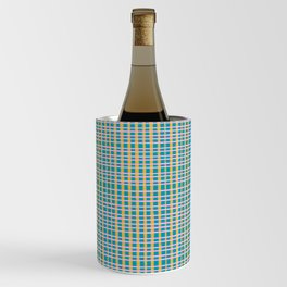 Plaid Lines in Blue Wine Chiller