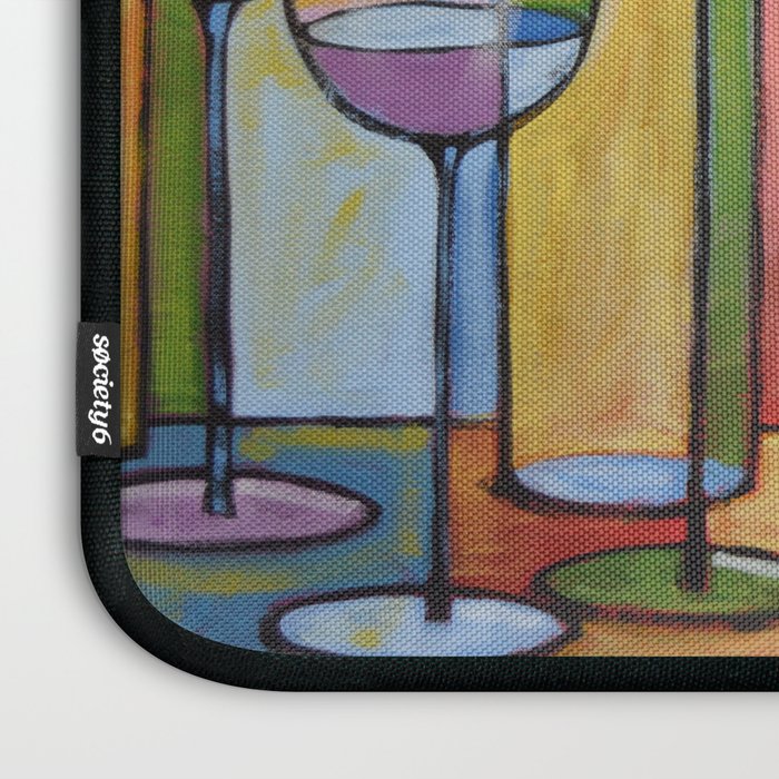 Abstract Art Wine Glasses Alcohol Bar Painting Time To Relax