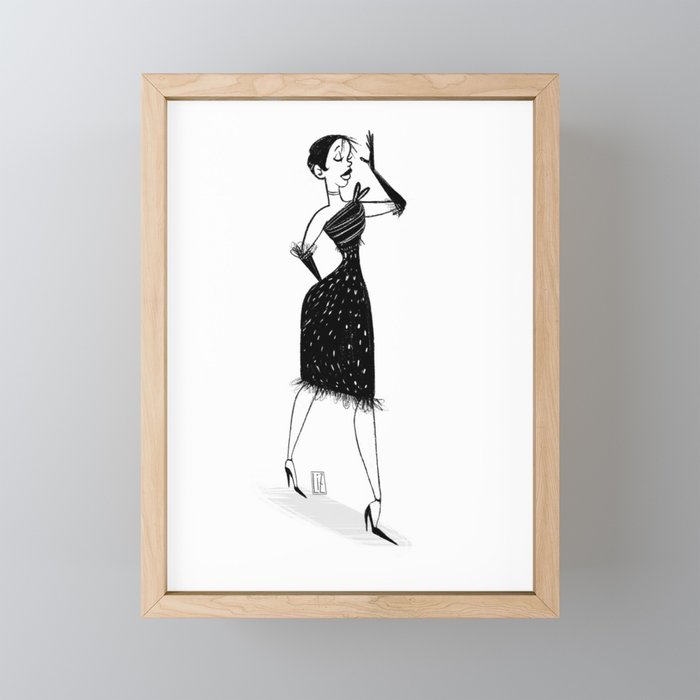 Jazz Singer Framed Mini Art Print