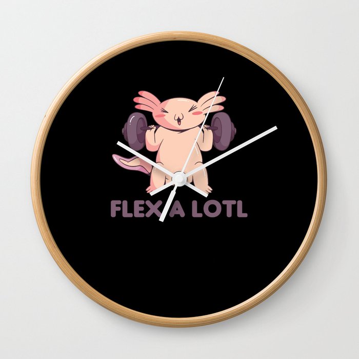 Flex A Lotl Axolotl Pun For Fitness Sport Wall Clock