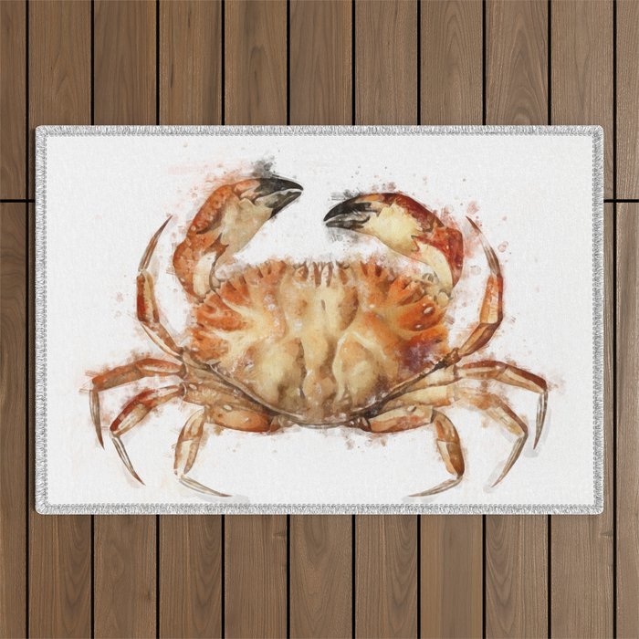 Crab | Watercolor Outdoor Rug