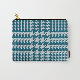 Christmas Blue houndstooth knit mix Carry-All Pouch
