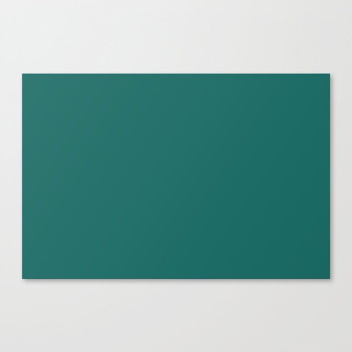 Dark Aqua Green Solid Color Pantone Ivy 18-5620 TCX Shades of Blue-green Hues Canvas Print