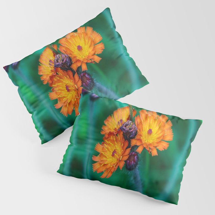 Orange and Red Flowers Pillow Sham