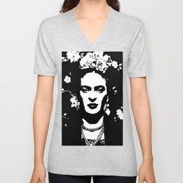 Black 'n white Frida V Neck T Shirt