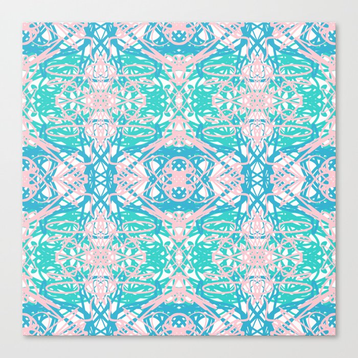 Abstract blue and pink pattern Canvas Print