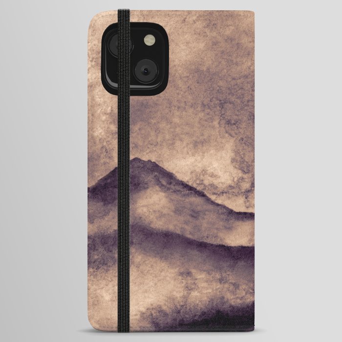 Chocolate Brown Mountain Landscape iPhone Wallet Case