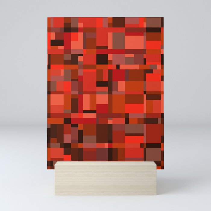 Red Fire Canyon - Geometric Abstract Mini Art Print