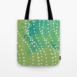 Curtain of Stars - electric green meadow flowing abstract Tote Bag