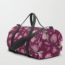 Protea Garden Burgundy Duffle Bag